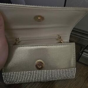 Elegant Gold Clutch with Rhinestone Detailing